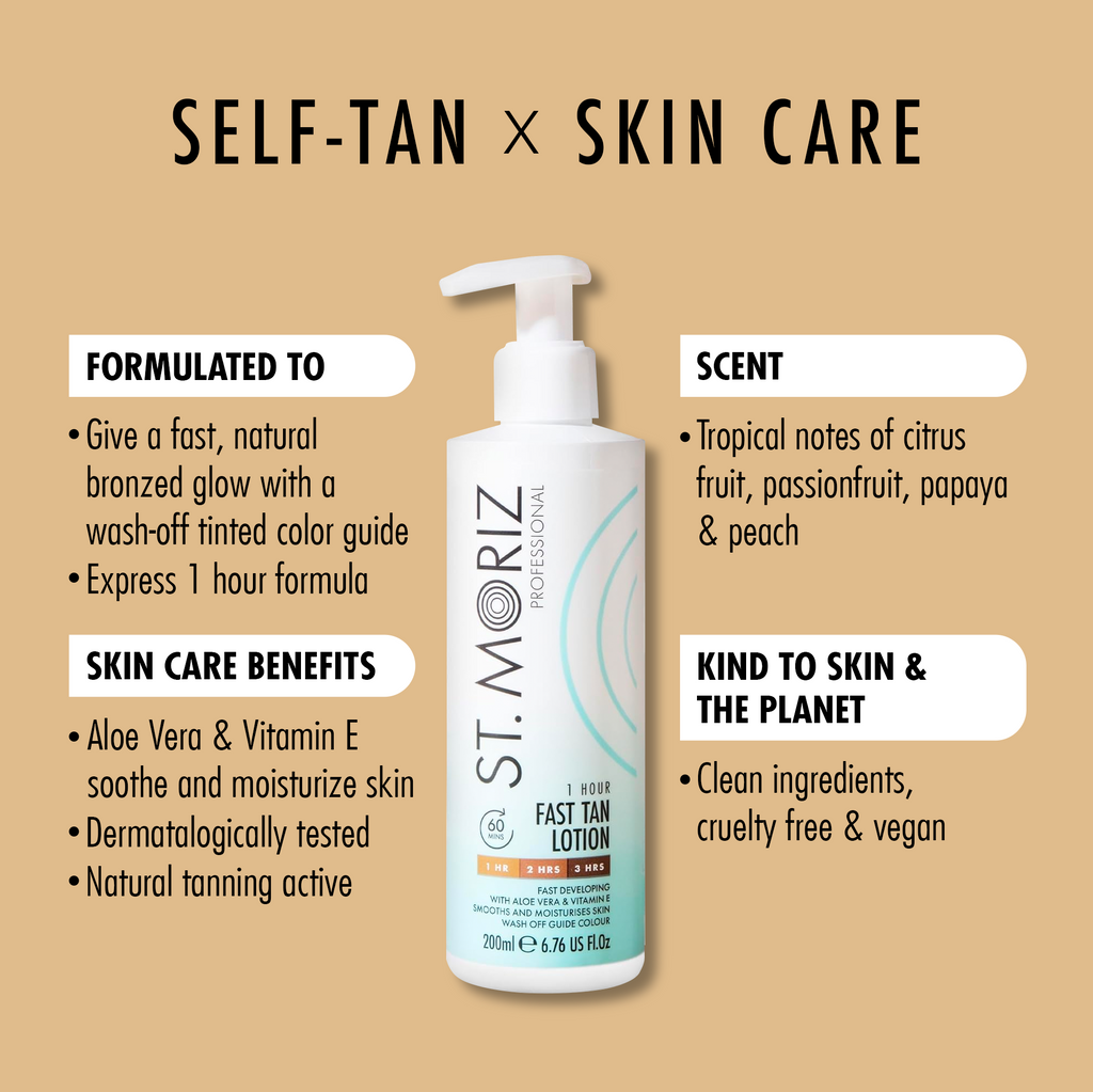 Professional 1 Hour Fast Self-Tanning Lotion, 200ml
